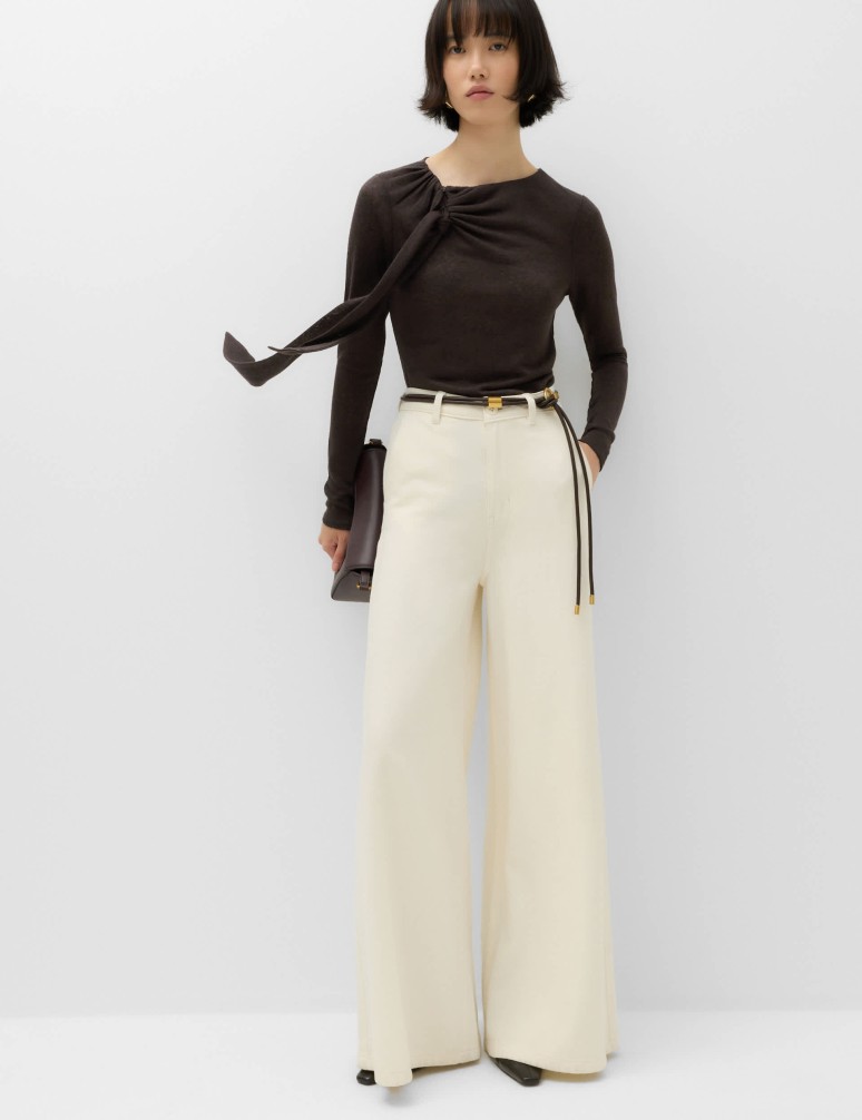 Tie Neck Fastening Top