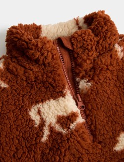 Horse Print Borg Jacket (2-10 Yrs)