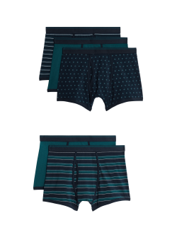 5pk Cotton Rich Cool & Fresh™ Assorted Pattern Trunks