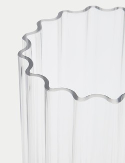 Ridged Glass Cylinder Vase