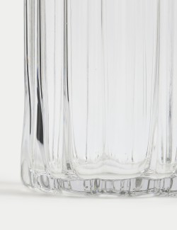 Ridged Glass Cylinder Vase