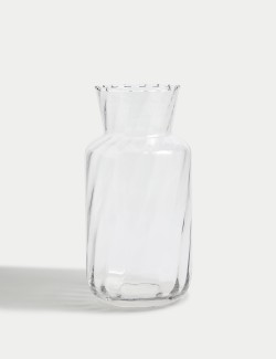 Swirl Ridged Glass Vase