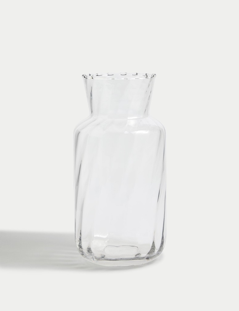 Swirl Ridged Glass Vase