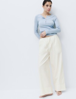 Cotton Rich Polka Dot Henley Pyjama Set