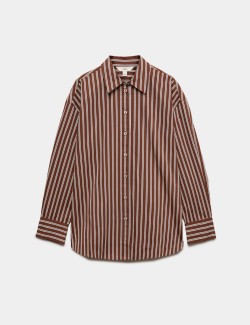 Pure Cotton Oversized Striped Shirt