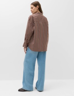 Pure Cotton Oversized Striped Shirt