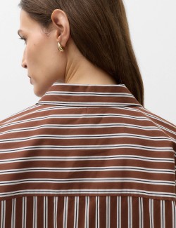 Pure Cotton Oversized Striped Shirt