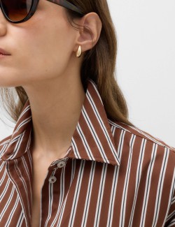 Pure Cotton Oversized Striped Shirt
