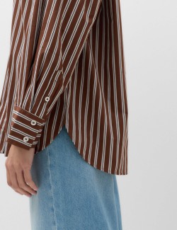 Pure Cotton Oversized Striped Shirt