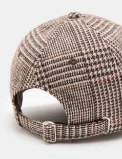 Checked Baseball Hat with Wool