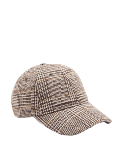 Checked Baseball Hat with Wool