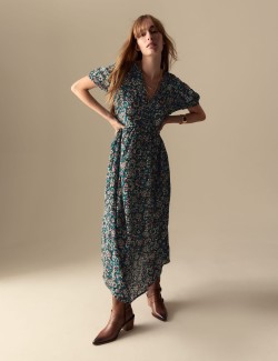 Paisley V-Neck Midaxi Tea Dress