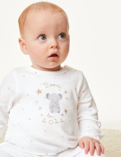 Pure Cotton Born In 2024 Sleepsuit (7lbs-9 Mths)