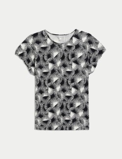 Plisse Printed T-Shirt