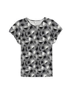 Plisse Printed T-Shirt