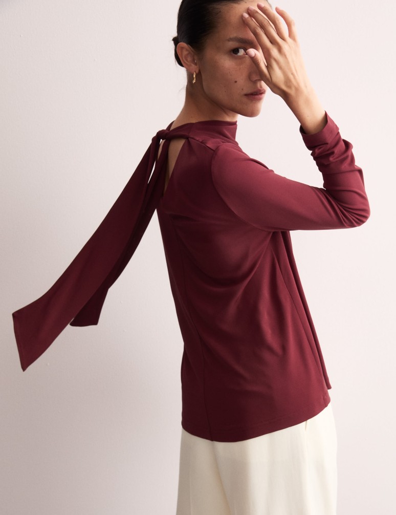 Jersey Drape Neck Top