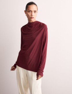 Jersey Drape Neck Top