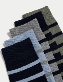 5pk Cool & Fresh™ Striped Cotton Rich Cushioned Socks