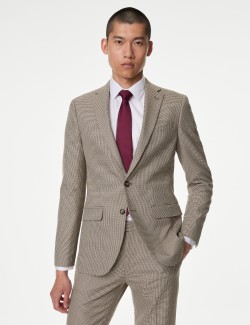 Slim Fit Puppytooth Stretch Suit Jacket