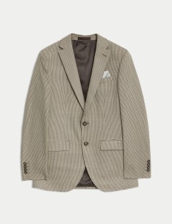 Slim Fit Puppytooth Stretch Suit Jacket