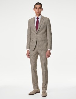 Slim Fit Puppytooth Stretch Suit Jacket