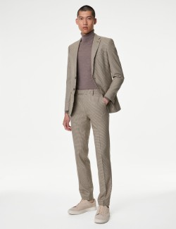 Slim Fit Puppytooth Stretch Suit Jacket