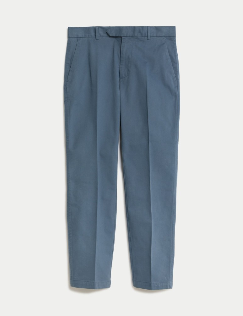 Tapered Fit Italian Flat Front Chinos