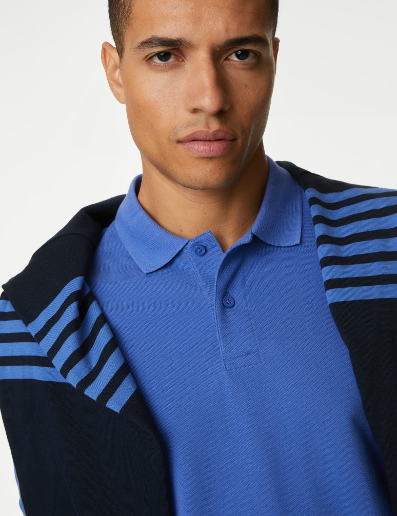 Pure Cotton Pique Polo Shirt