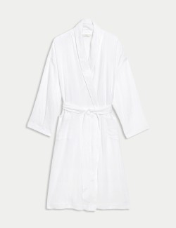 Pure Cotton Textured Dressing Gown