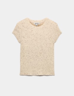 Lambswool Blend Ribbed Knitted Top