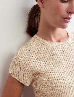 Lambswool Blend Ribbed Knitted Top