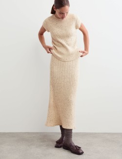 Lambswool Blend Ribbed Knitted Top