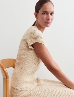 Lambswool Blend Ribbed Knitted Top