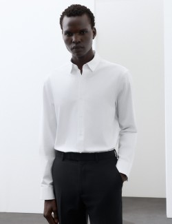 Slim Fit Easy Iron Cotton Blend Shirt