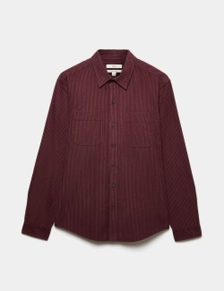 Regular Fit Striped Corduroy Shirt