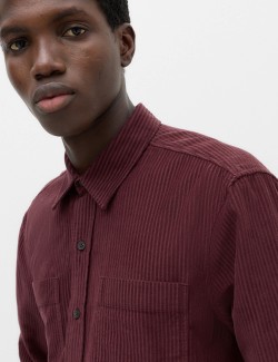 Regular Fit Striped Corduroy Shirt