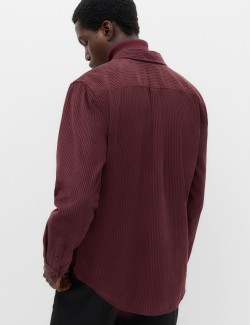 Regular Fit Striped Corduroy Shirt