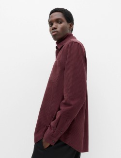 Regular Fit Striped Corduroy Shirt