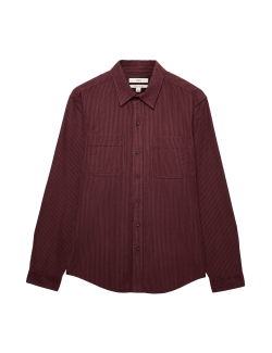 Regular Fit Striped Corduroy Shirt