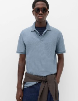Cotton Rich Striped Short Sleeve Polo Shirt