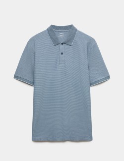 Cotton Rich Striped Short Sleeve Polo Shirt