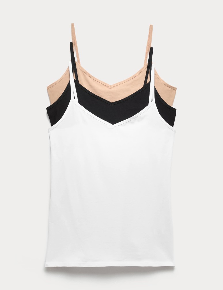 3pk Cotton Rich Strappy Vests