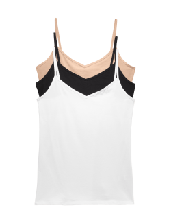 3pk Cotton Rich Strappy Vests