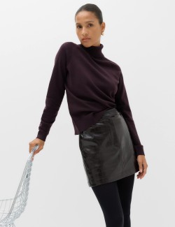 Faux Leather Croc Mini Skirt