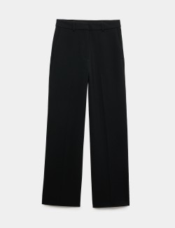 Woven Straight Leg Trousers with Stretch