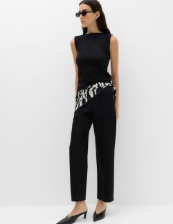 Jersey Twill Straight Leg Trousers