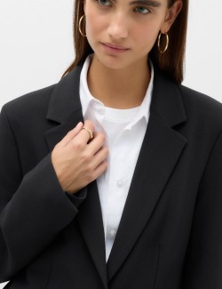 Woven Straight Single Breasted Blazer