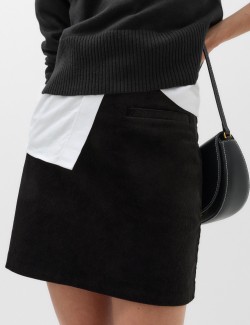 Textured Corduroy Mini Skirt
