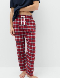 Pure Cotton Checked Pyjama Bottoms