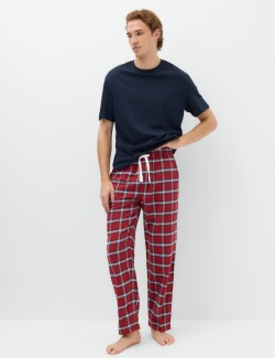 Pure Cotton Checked Pyjama Bottoms